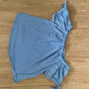 Blue & White Striped Off-Shoulder Top Small
